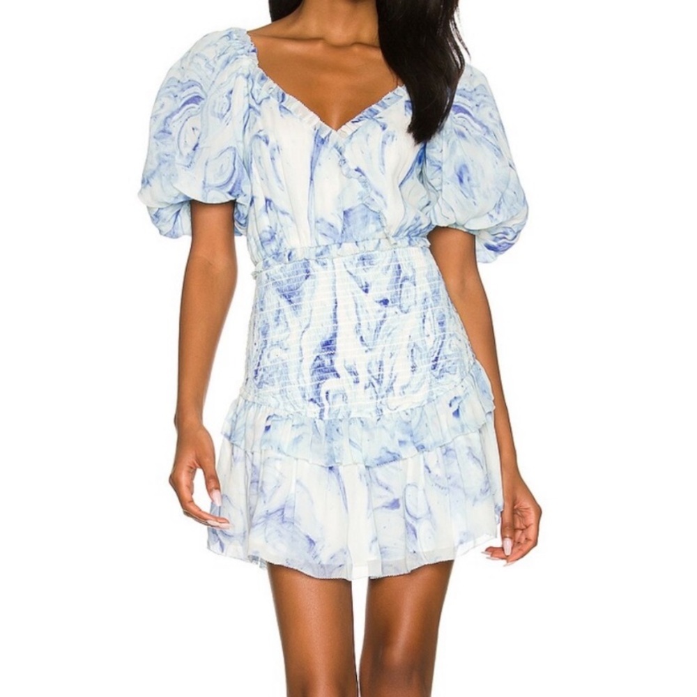 SAYLOR Violette Tie Dye Mini Dress Blue Size XS